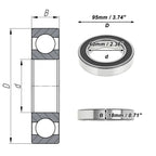 Deep Groove Ball Bearing P5 for Scooter Skateboard Wheel (60x95x18mm)