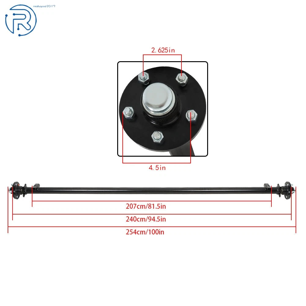 5 Lug 4.5" Hub Face for 3500lbs Trailer Axle (Year Range Not Specified)