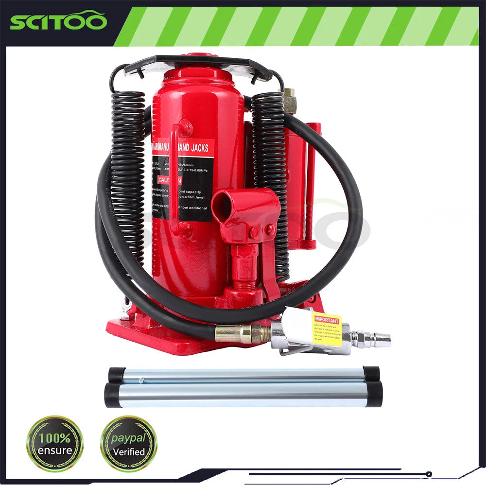 12 Ton Pneumatic Air Hydraulic Bottle Jack with Manual Hand Pump