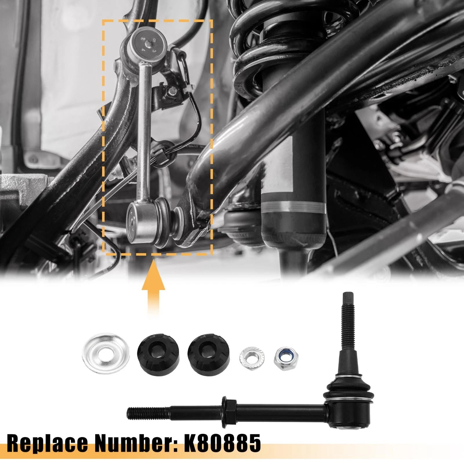 2X Front Sway Bar Link 5093111AA K80467 for Dodge Ram 2500 3500 (2003–2005)