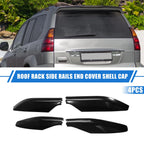Set of 4 Roof Rack Side Rails End Cover Shells for Lexus GX470 (2003–2009) Black