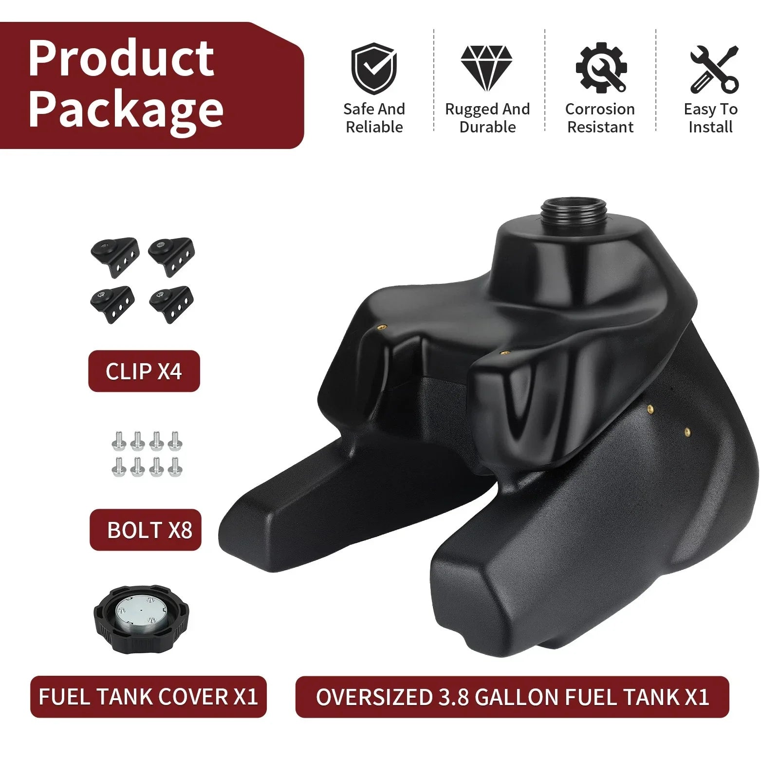 Gas Fuel Petrol Tank for Yamaha Warrior 350 (1987–2004)