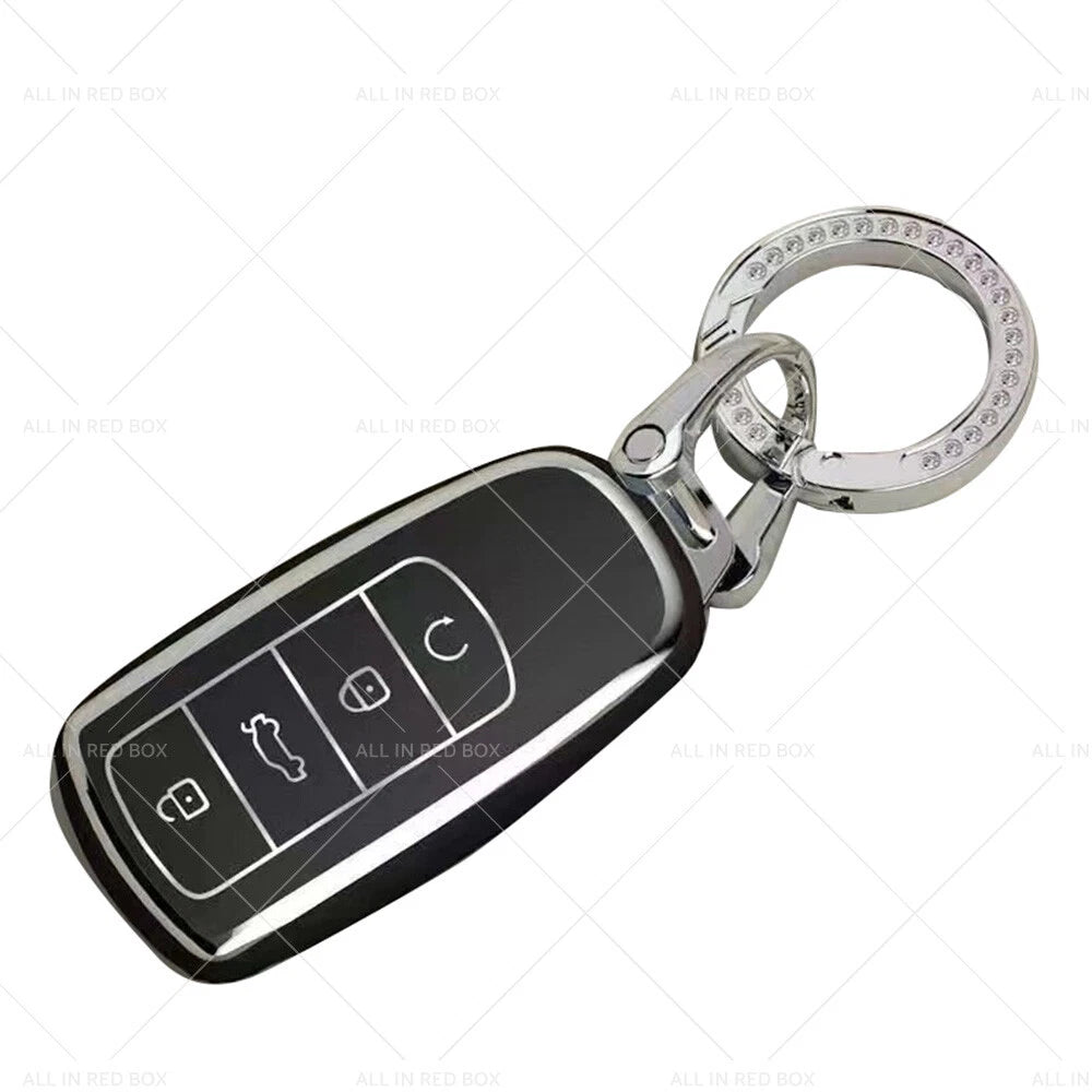 Remote Key Fob Case Cover for Chery Omoda 5 (2022–2023) Black Silver TPU