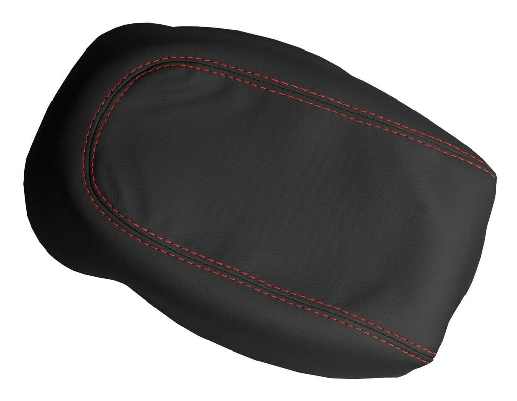 Leather Console Lid Armrest Cover for Mitsubishi Eclipse (2006–2012) Red Stitch