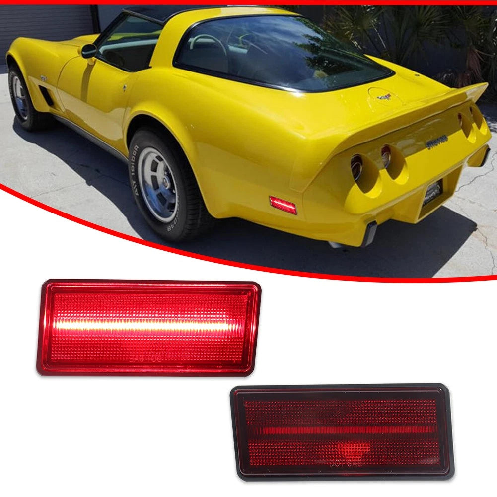 2X LED Side Marker Light Rear Red for Chevy Corvette C3 (1974–1979)