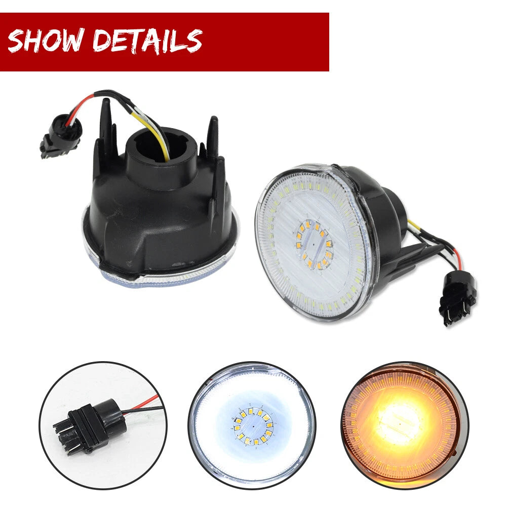 Clear Switchback LED Front Bumper DRL Signal Lights for Pontiac Firebird (1998–2002)