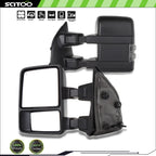 Left & Right Tow Mirrors for Ford F250/F350/F450 (1999–2007) Power Heated Smoke