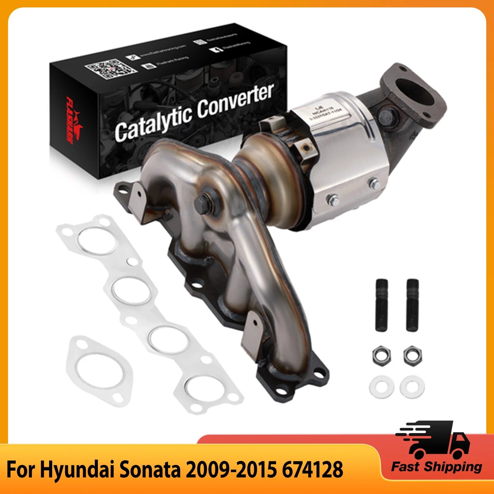 Exhaust Manifold Catalytic Converter for Hyundai Sonata and Kia Optima/Forte5 (2009–2015)