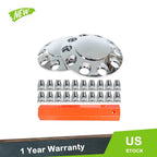 Set of 2 Chrome Wheel Axle Hub Covers for Semi (33MM)