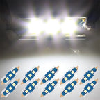 Set of 10 31mm White 3030-3-SMD Festoon LED Bulbs for Car Interior Light