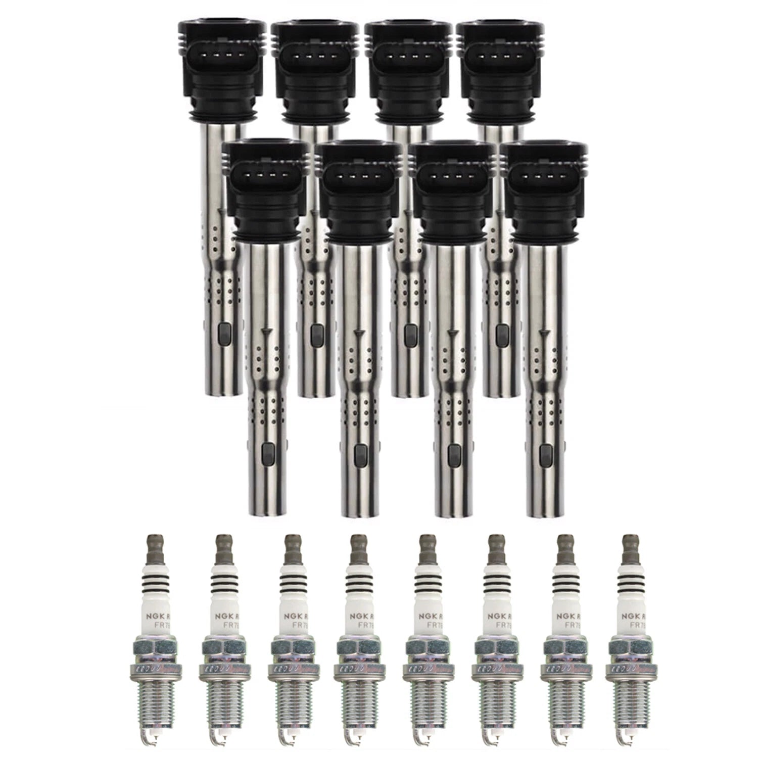 NGK 8 MOD Ignition Coils & Ruthenium HX Spark Plugs Kit for Audi RS4 RS5 (2006–2015)