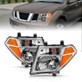 Chrome Clear Lens Crystal Headlight Set w/Reflector for 2005-08 Nissan Frontier
