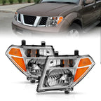Chrome Clear Lens Crystal Headlight Set w/Reflector for 2005-08 Nissan Frontier