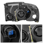 Set of 2 Headlight Assemblies Black for Ford Expedition (2003-2006)