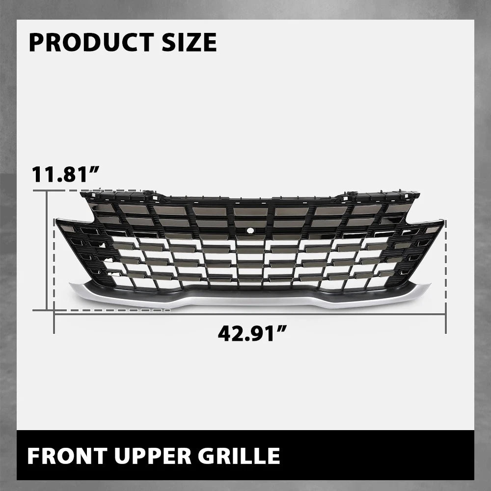 Front Bumper Upper Grille with Camera Hole Chrome for Kia Carnival (2022–2024)