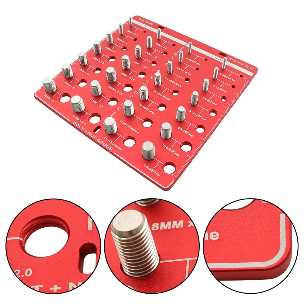 28-Piece Nut and Bolt Thread Checker Set (Metric & Standard)