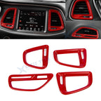 Glossy Red Center Console Air Vent Outlet Trim for Dodge Challenger (2015–up)