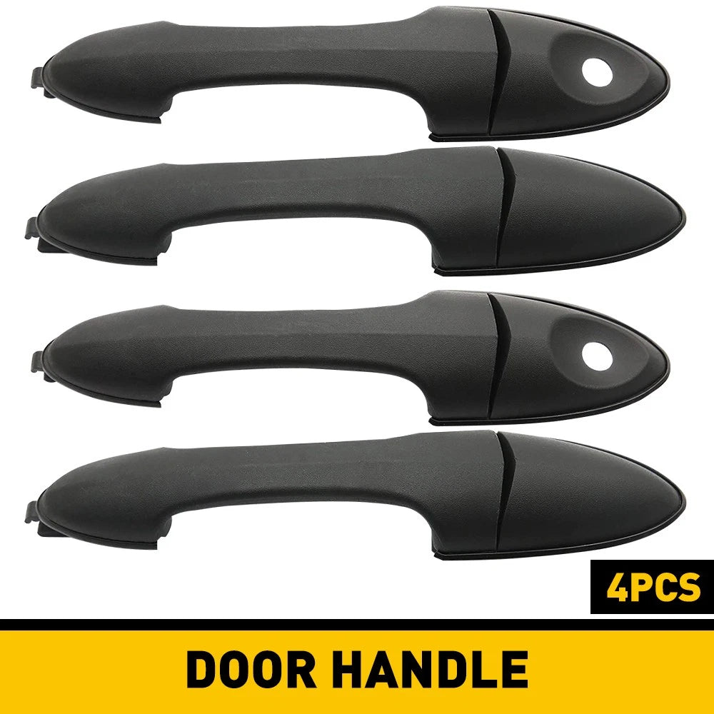 Set of 4 Door Handles for Ford Focus (2000–2007) Smooth Black