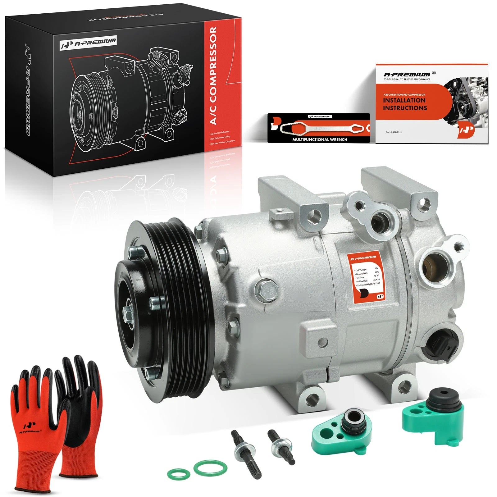 A/C Compressor with Clutch for Hyundai Sonata (2012–2014) Kia Optima (2012–2018)