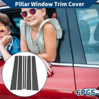 6 Pcs Door Pillar Window Trim for Ford Expedition (2018–2023) Carbon Fiber