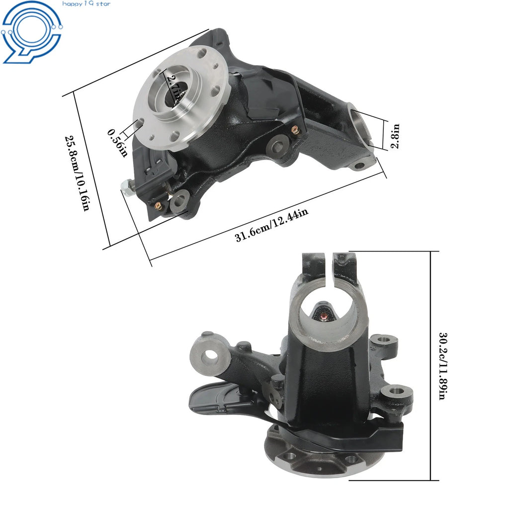 Front Passenger Steering Knuckle & Hub Bearing for Ram ProMaster (2014-2023)