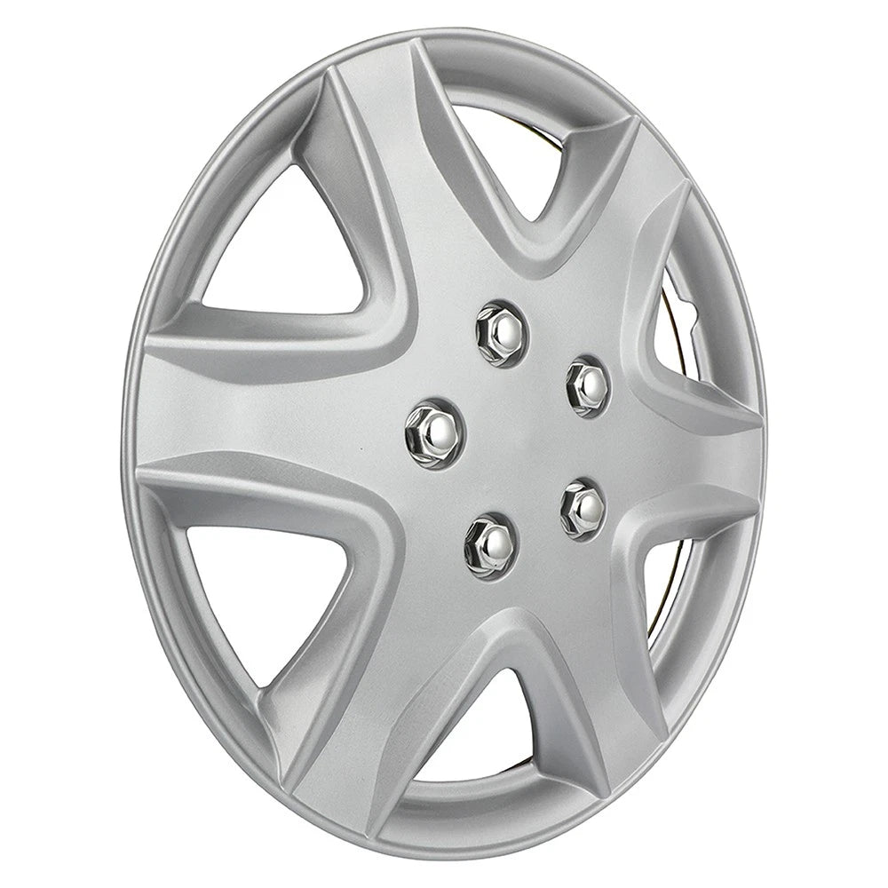 Set of 4 15" Wheel Full Hub Caps for R15 Tires & Steel Rim Silver