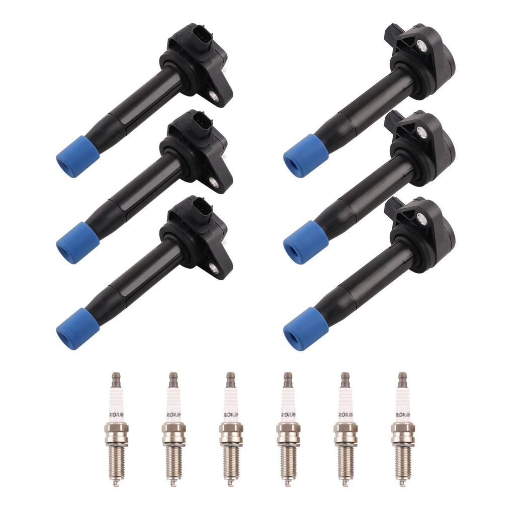 Set of 6 Ignition Coils and Spark Plugs for Acura TL & Honda Odyssey (2009–2014)