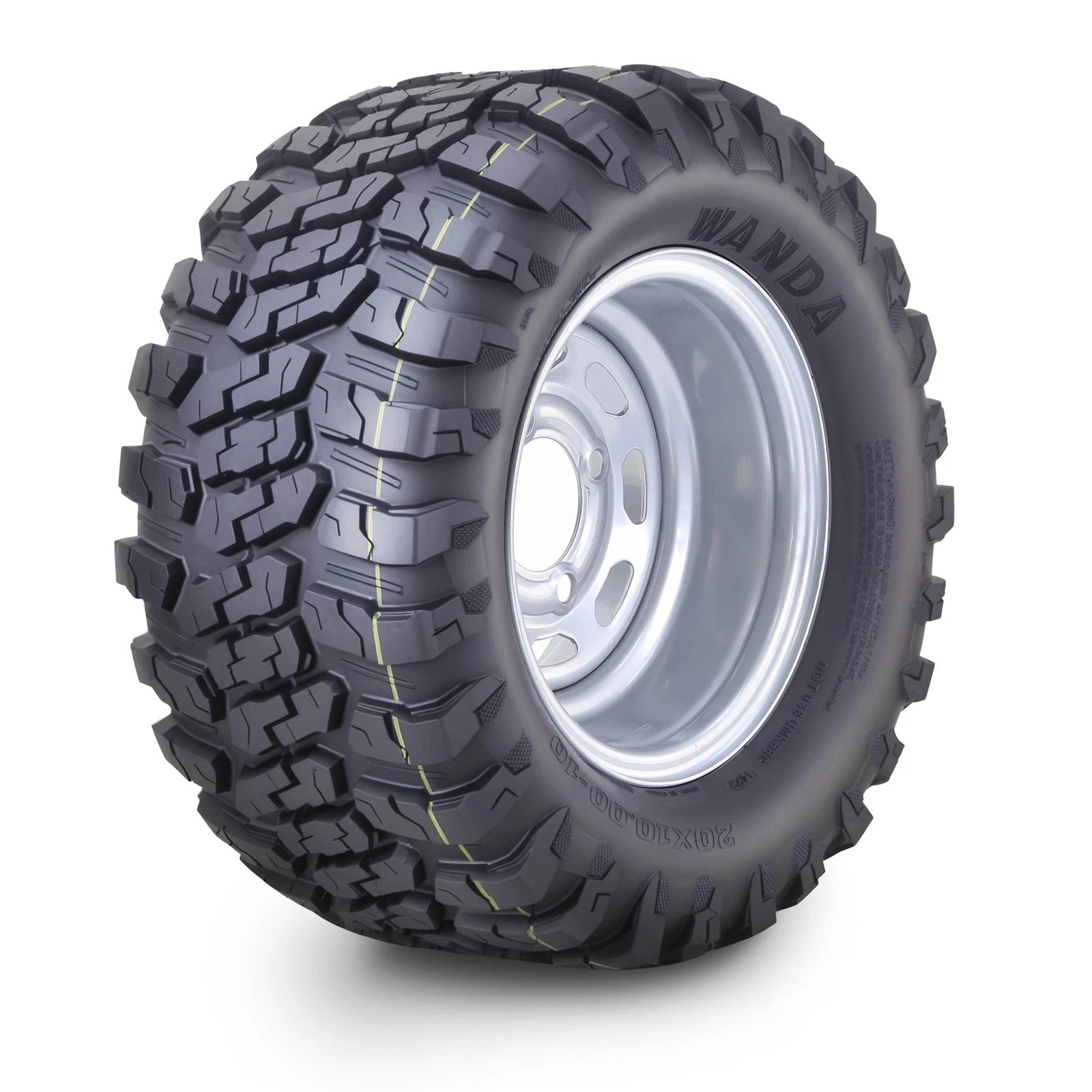 WANDA AT Golf Cart Tire & Wheel 20X10-10 with 4x4" PCD ET-15.5 (14054)