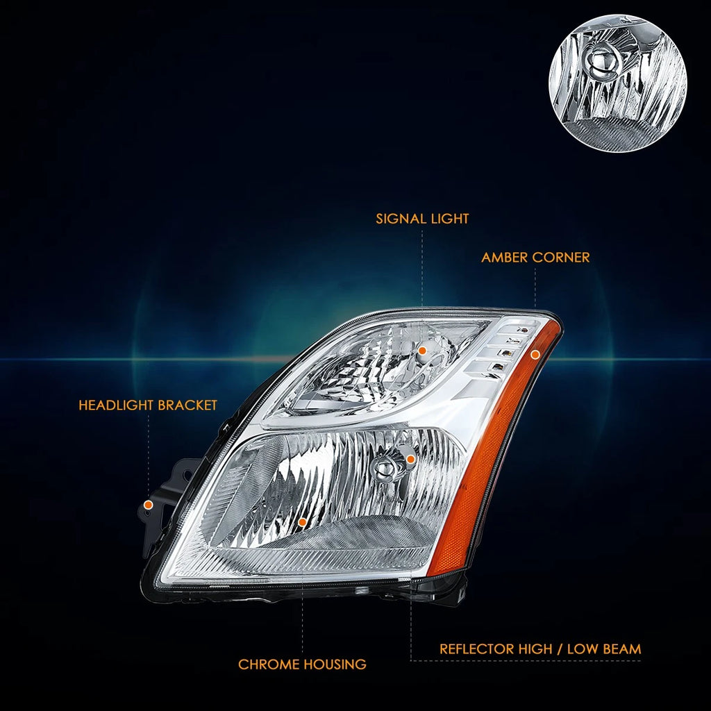 Left Side Headlight Lamp Chrome for Nissan Sentra (2010–2012)
