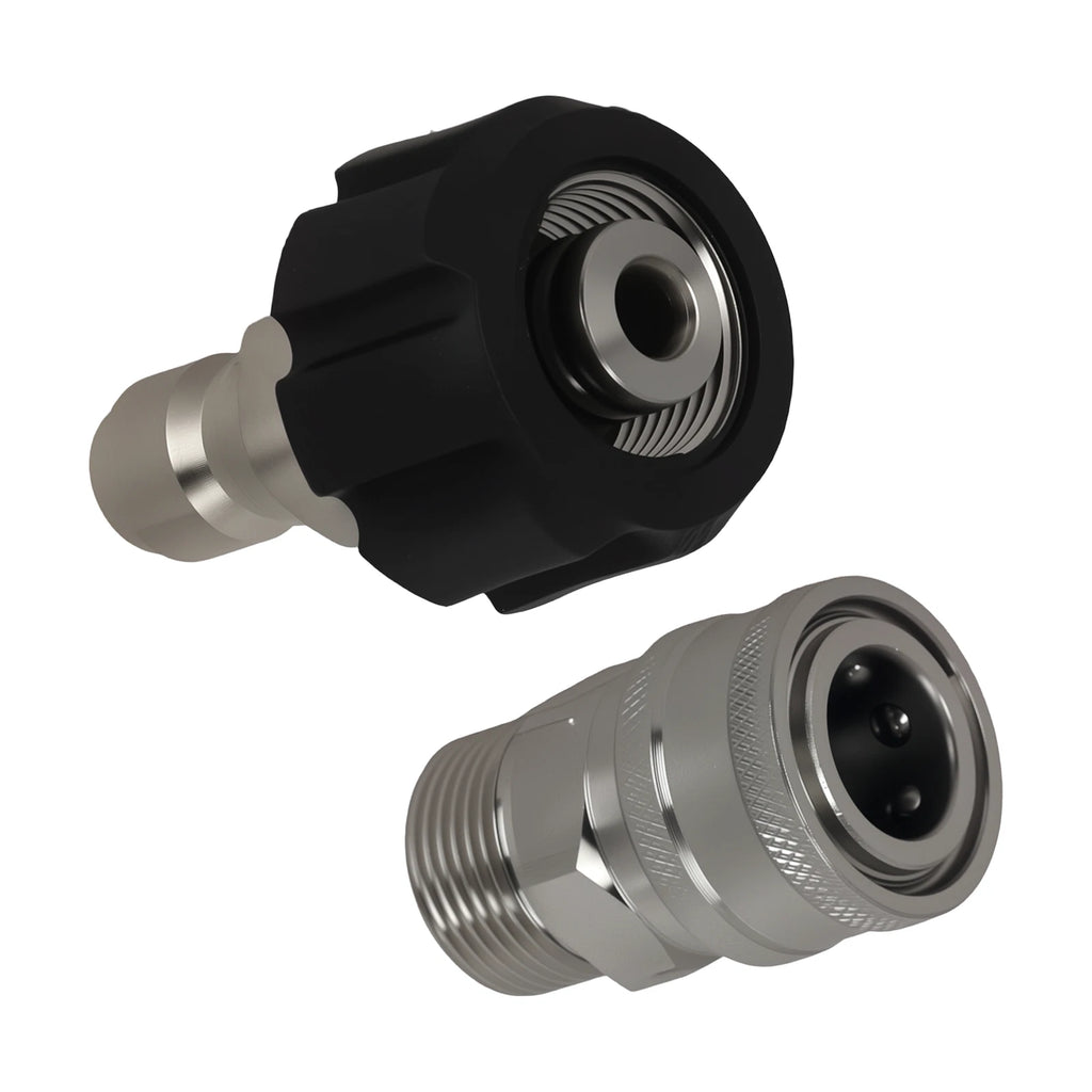 Set of 2 High Pressure Washer Adapter M22-14mm to 3/8" Quick Connector
