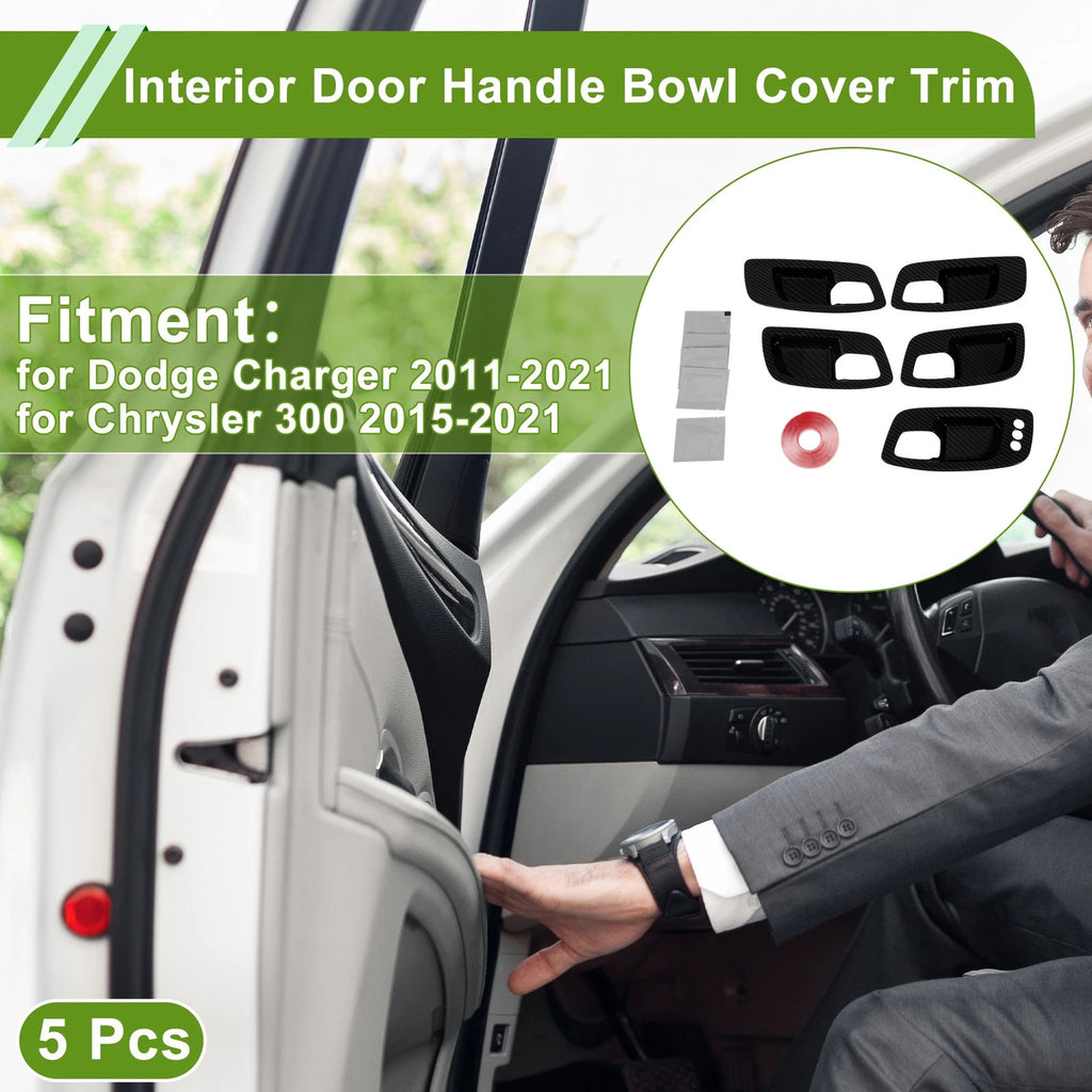 Set of 5 Interior Door Handle Bowl Cover Trim for Dodge Charger (2011–2021)
