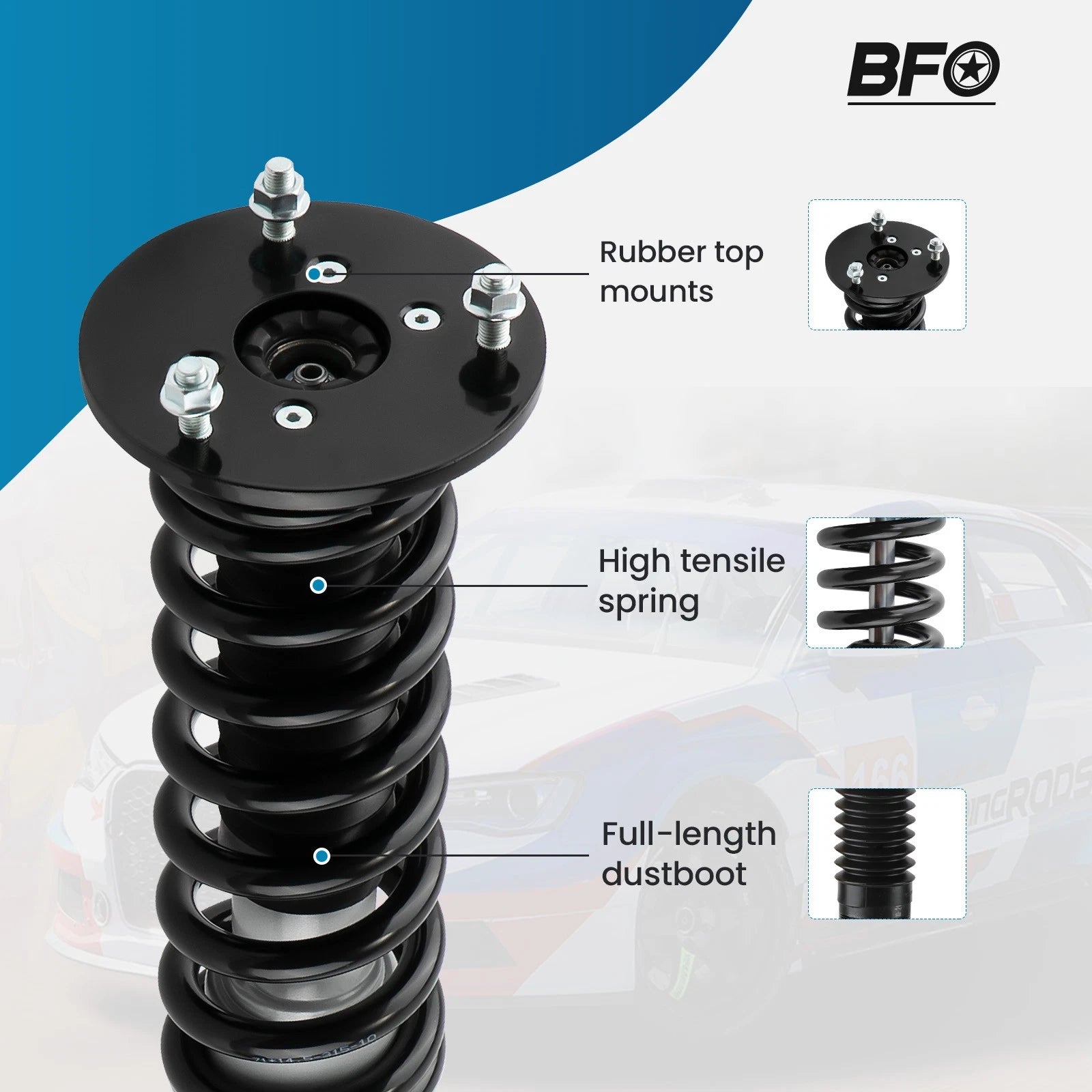 2X 6" Front Lift Nitrogen Struts for Ford F-150 4WD (2014–2023)
