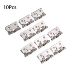 10x Silver Mini Spring Butt Hinge for Dollhouse Jewelry Chest (26x31mm)