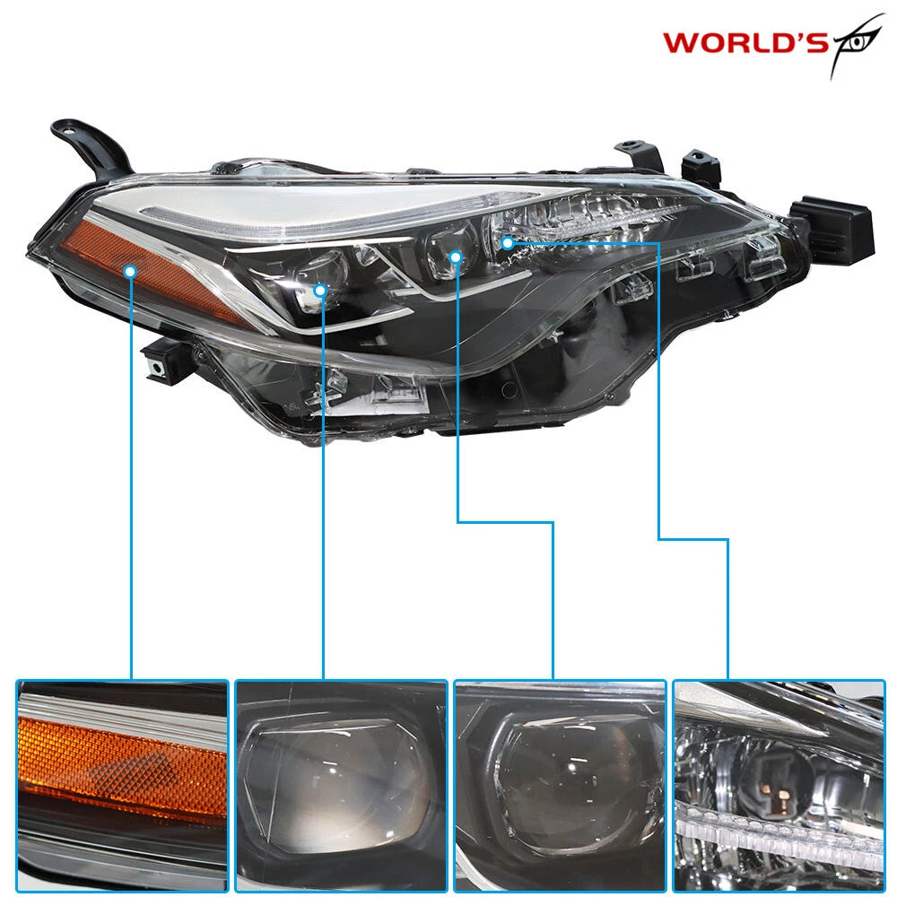 Set of 2 Headlights for Toyota Corolla SE XSE XLE (2017–2019)