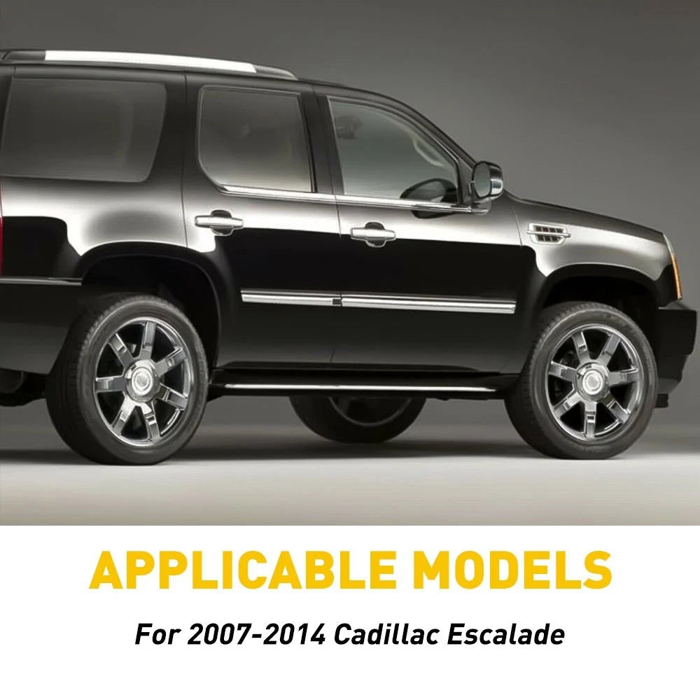Set of 4 Black Door Window Pillar Trim Covers for Cadillac Escalade (2007–2014)