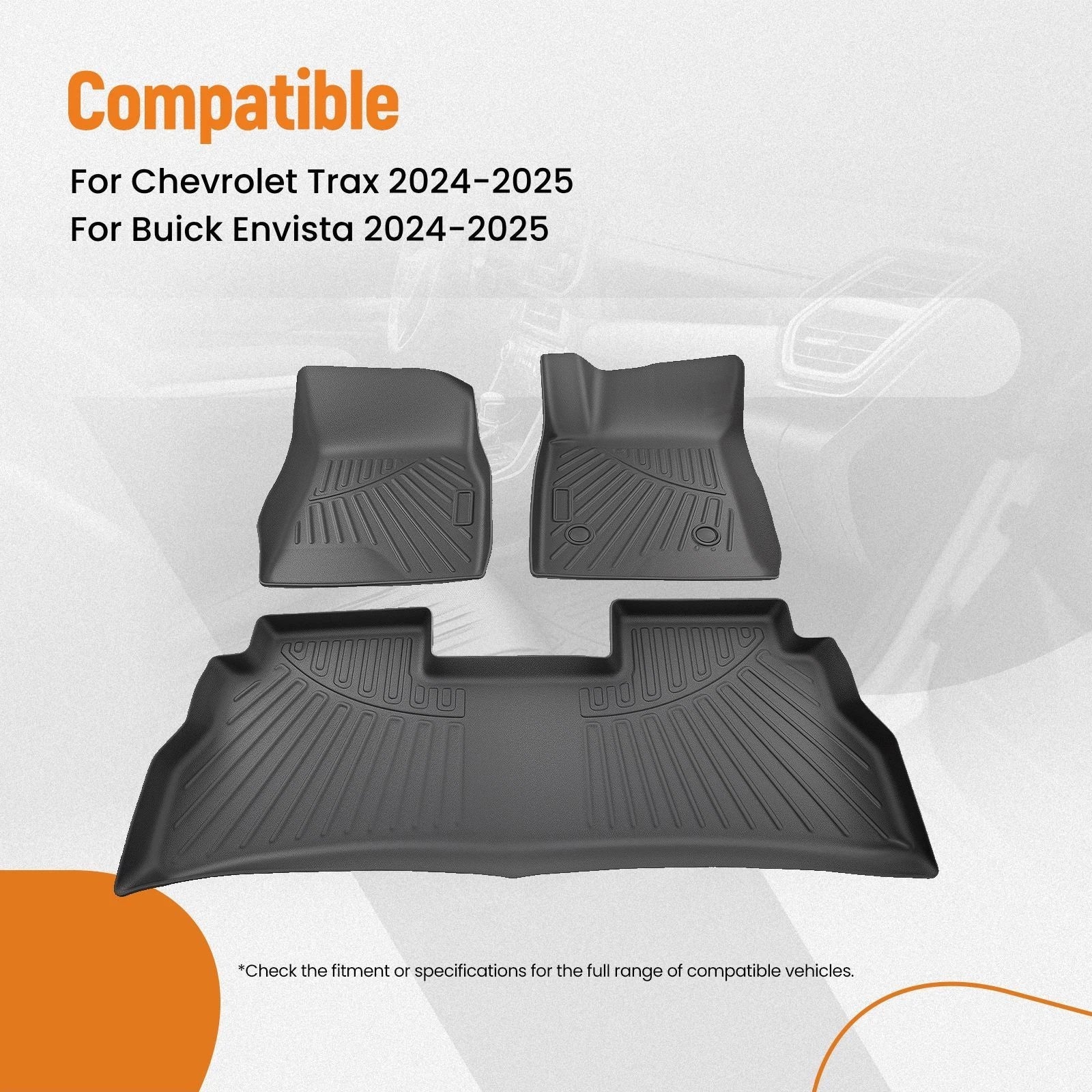 Floor Mats Liner for Chevrolet Trax/Buick Envista (2024–2026) TPE Rubber Anti-Slip