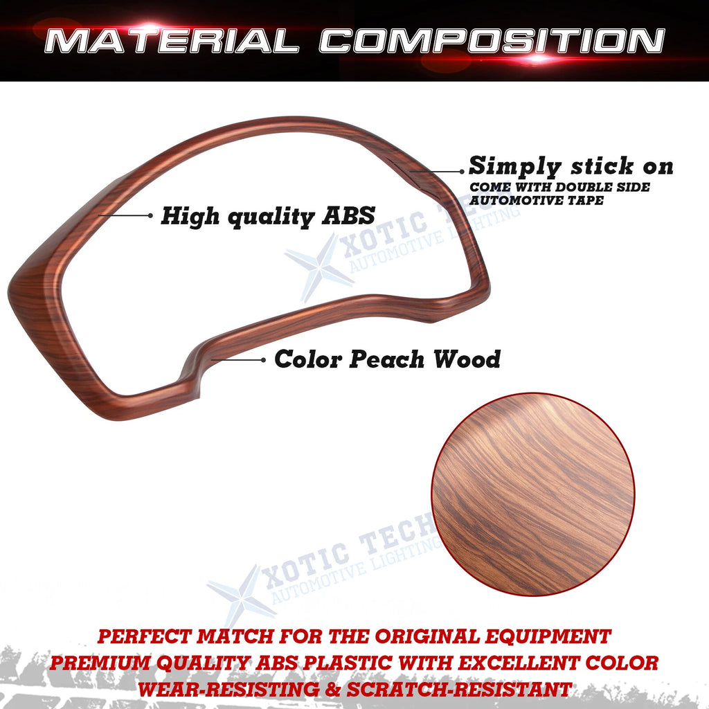 Peach Wood Grain Dashboard Instrument Frame Cover Trim for Honda CR-V (2017-2022)
