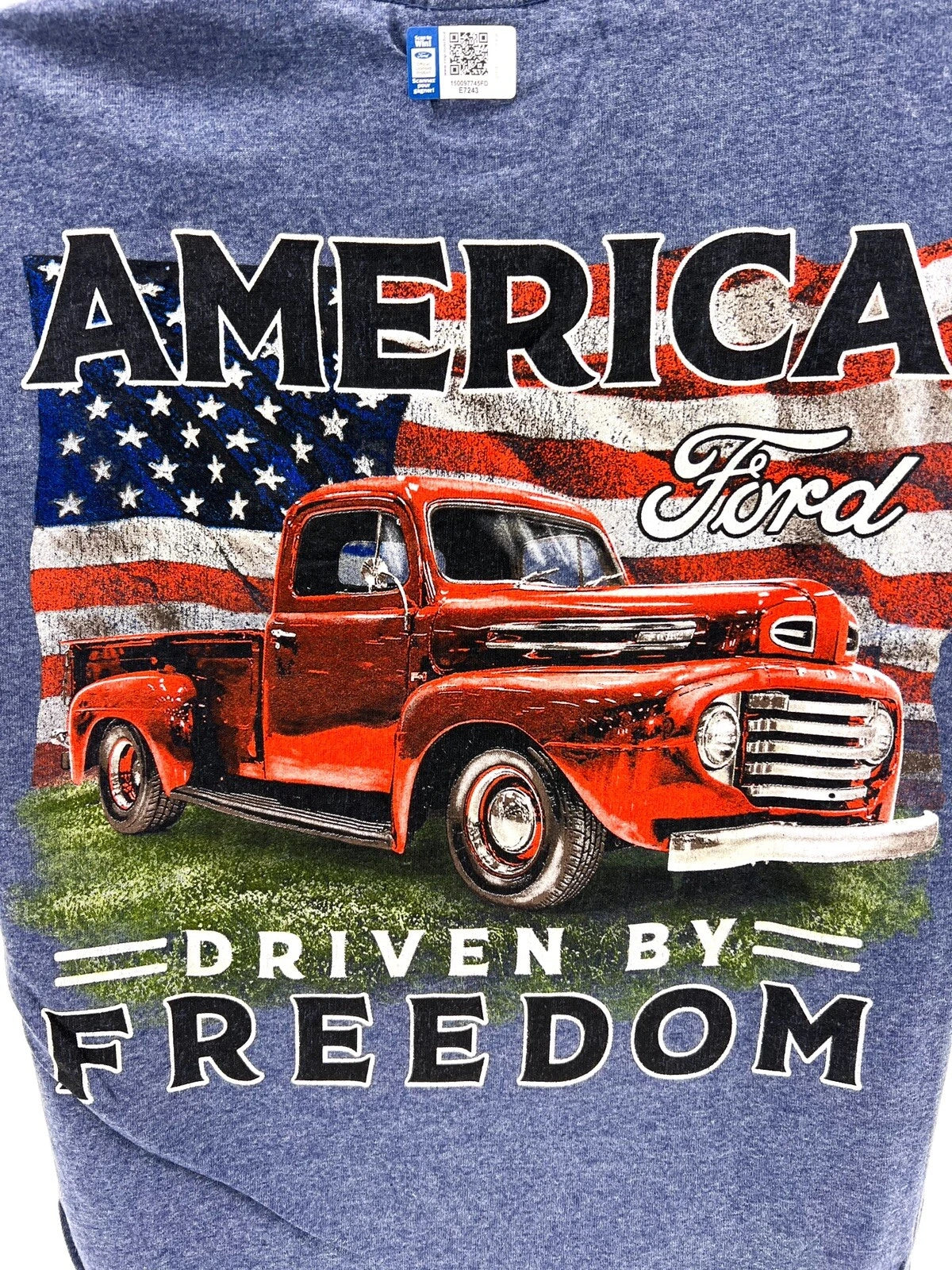 Heather Blue Ford Truck T-Shirt America Driven By Freedom for Ford F-150 (2009–2020)