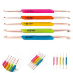 Double Head Aluminum Crochet Hook with Silicone Handle