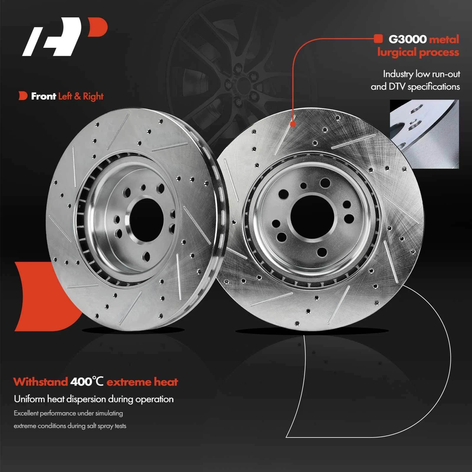 6x Front Drilled Brake Rotors & Pads for Mercedes GL350 ML400 (2012–2019)