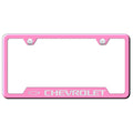 Etched on Pink Cut-Out License Plate Frame - Officially Licensed for Chevrolet