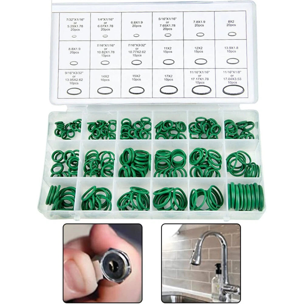 270pc Rubber O Rings Assortment for Automotive Air Conditioning (Universal)