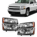 Pair Chrome Headlights for Chevy Silverado Avalanche 1500 2500 (2003–2006)