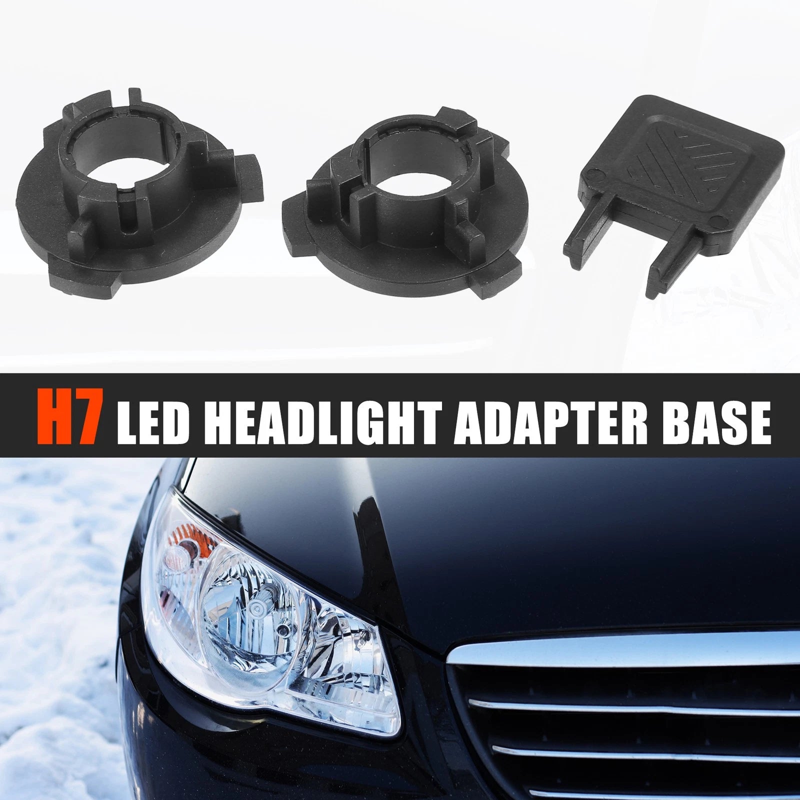 Set of 2 H7 LED Headlight Adapter Bases for Volkswagen Tiguan (2015) 767153235788