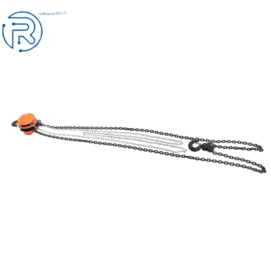3 Ton Manual Chain Hoist with 2 Hooks and 10' Lift