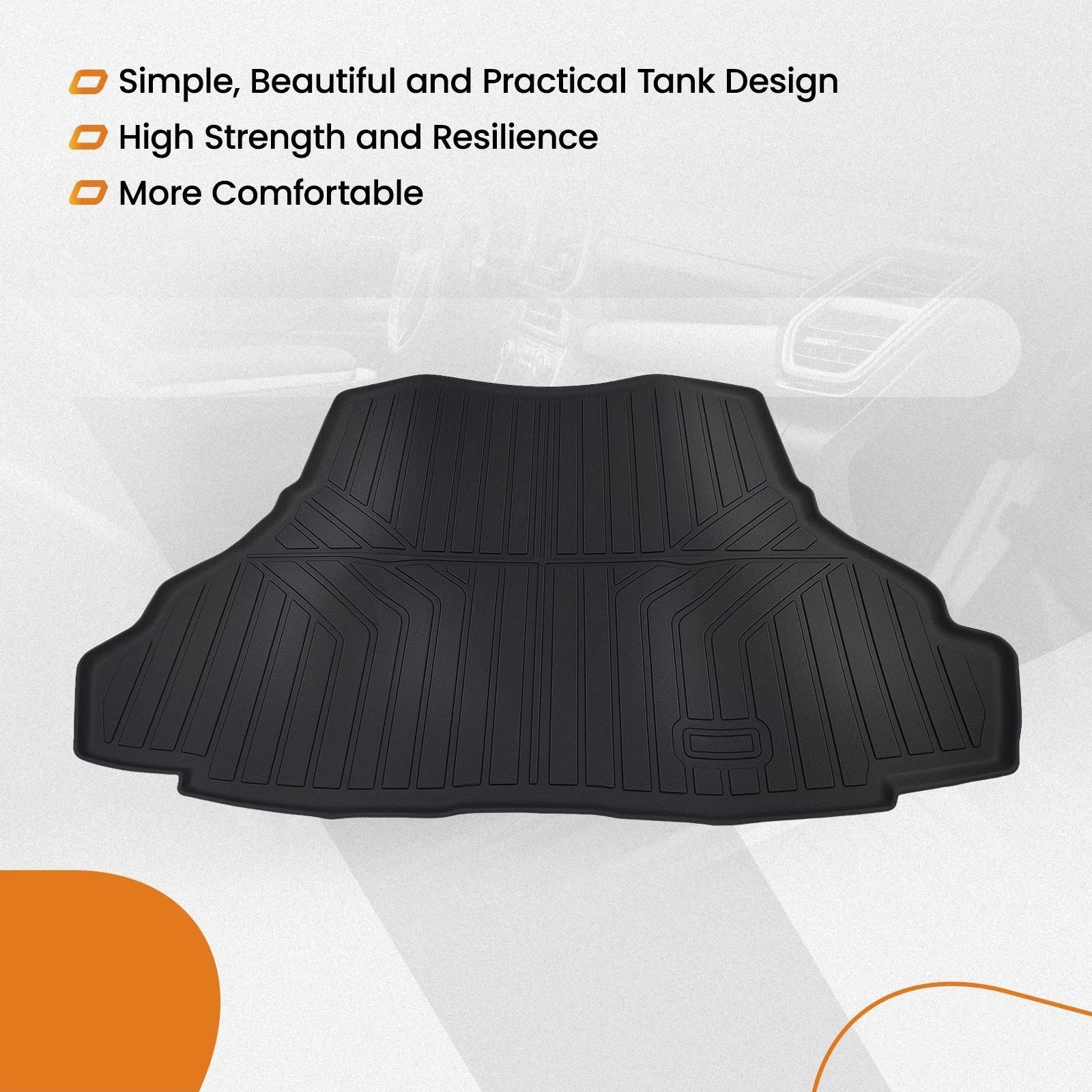 Rear Cargo Trunk Liner for Ford Mustang (2015–2023) TPE Waterproof Mat