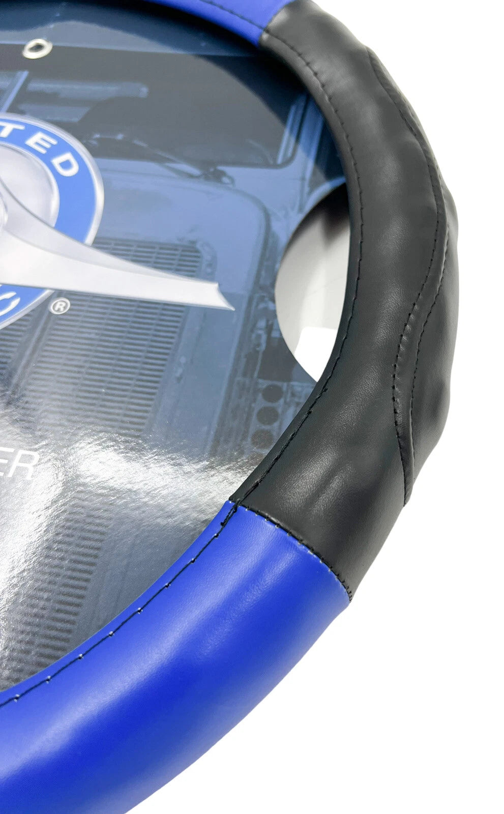 Steering Wheel Cover Black Blue 18 Inch for Peterbilt Kenworth (2010–2025)