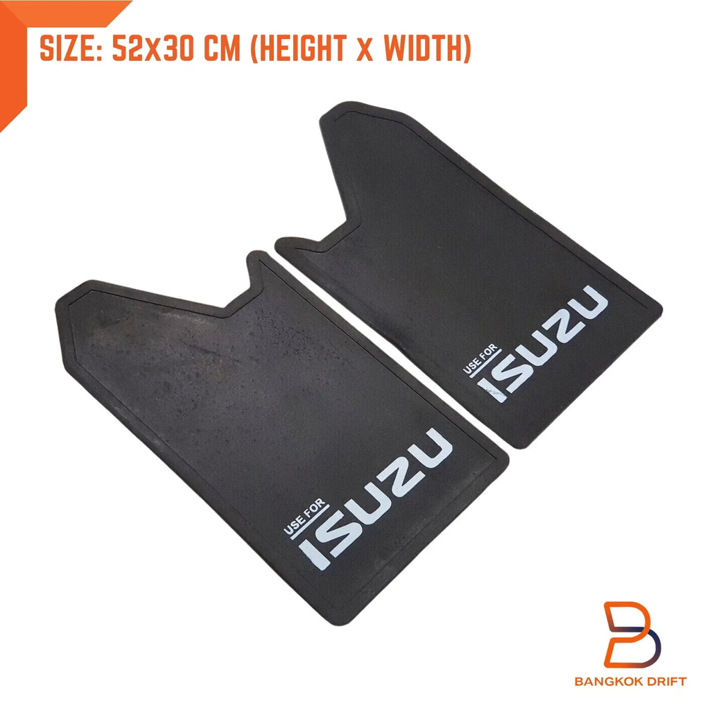 Isuzu 4WD 4x4 Off-Road Mud Flaps Splash Guards  Black Rubber