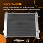 2 Row Aluminum Radiator for Jeep Grand Cherokee 4.0L L6 (1993–1998)