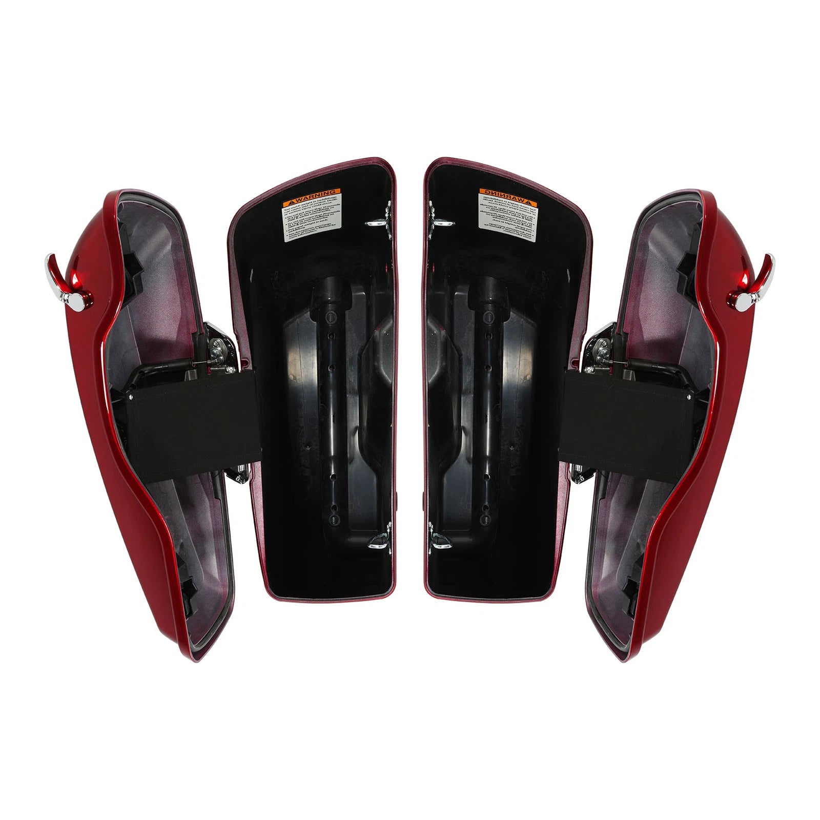 4" Hard Extended Saddlebags for Harley FLTRX FLHXS (2014–2024) Velocity Red Sunglo